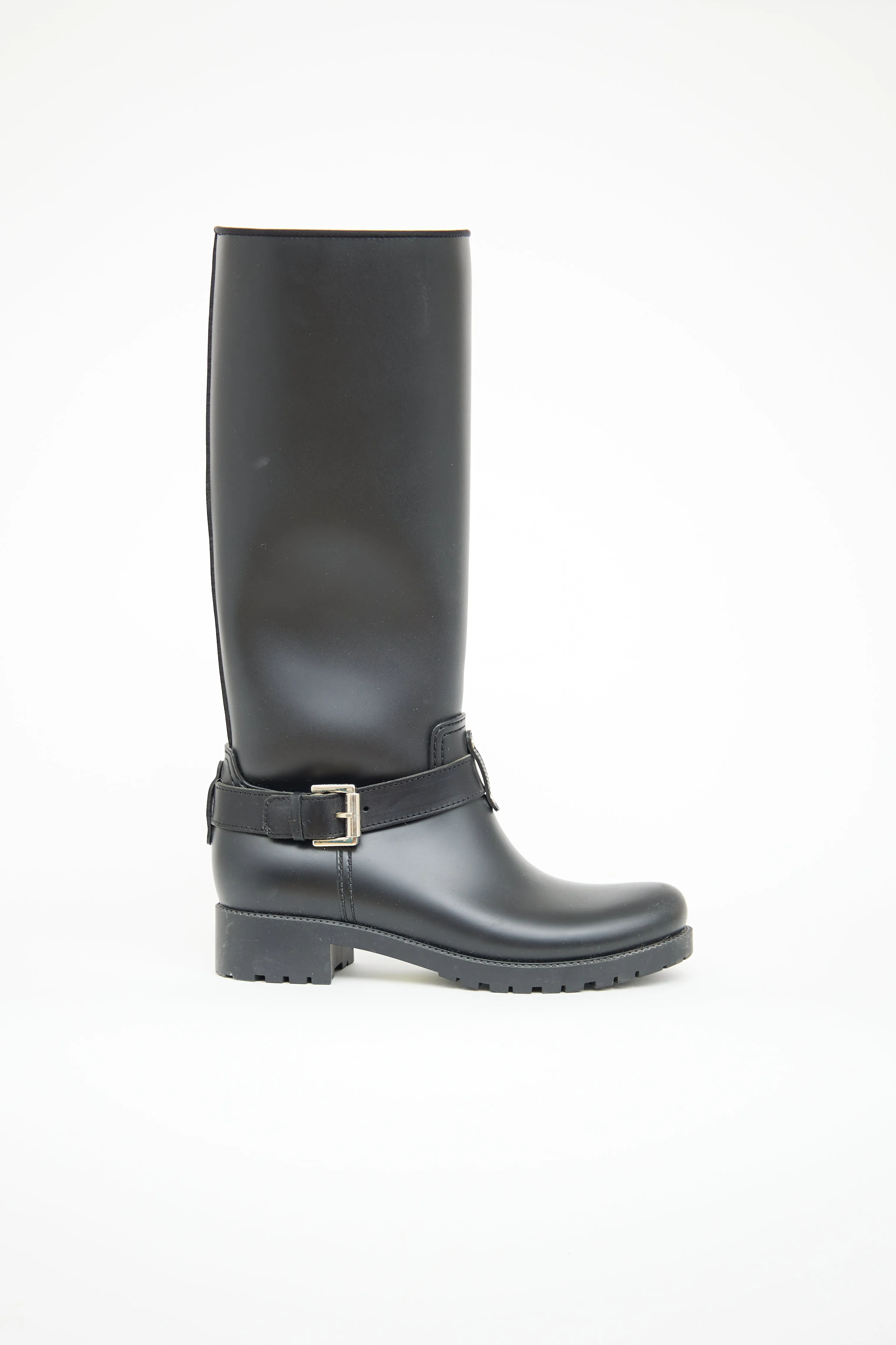 Black Rain Buckle Boot