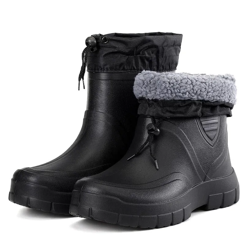 Cuzcare Men Snow Boots Waterproof Warm Orthopedic Shoes