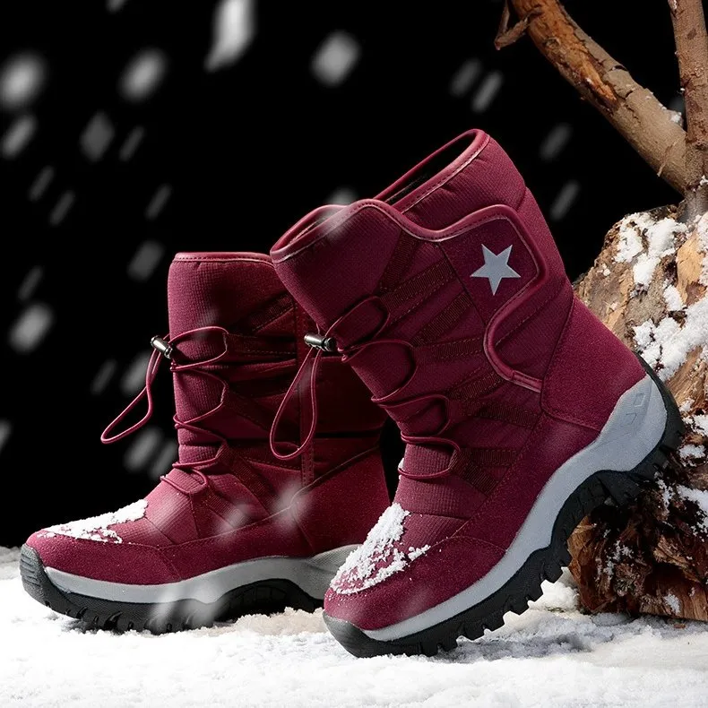 Cuzcare Men Waterproof Orthopedic Winter Shoes Fur Snow Boots