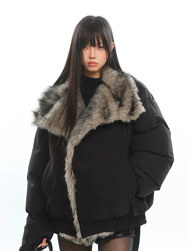 Faux Fur Lined Oversized Puffer Jacket