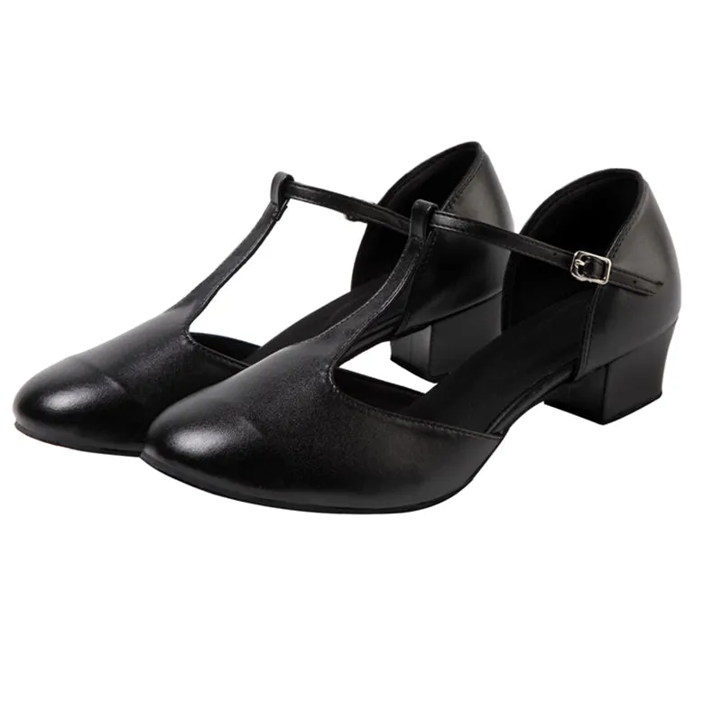 HW Women's Leatherette 4/4.5cm Ballroom Dance Shoes Flat Dance Shoes Swing Dance Shoes