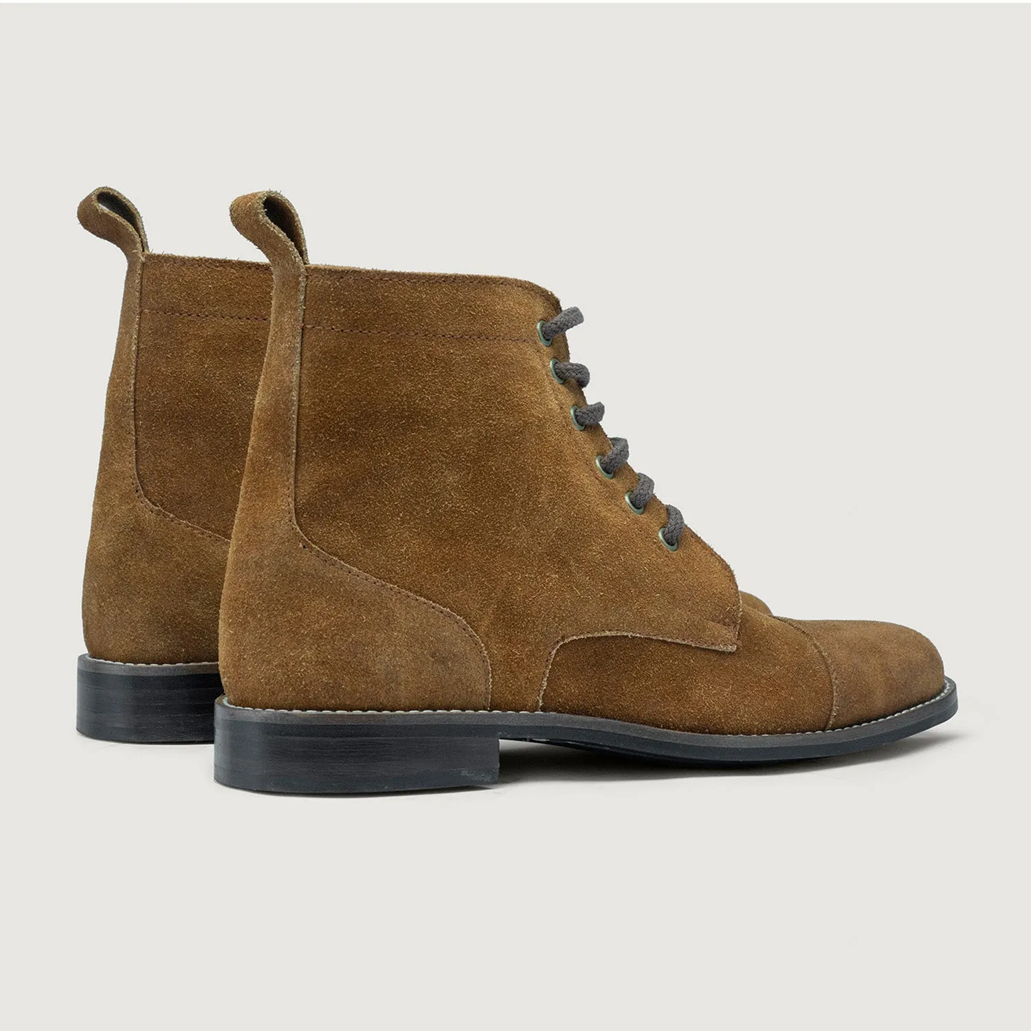 Knight Derby Brown Suede Leather Boots - StudGuard