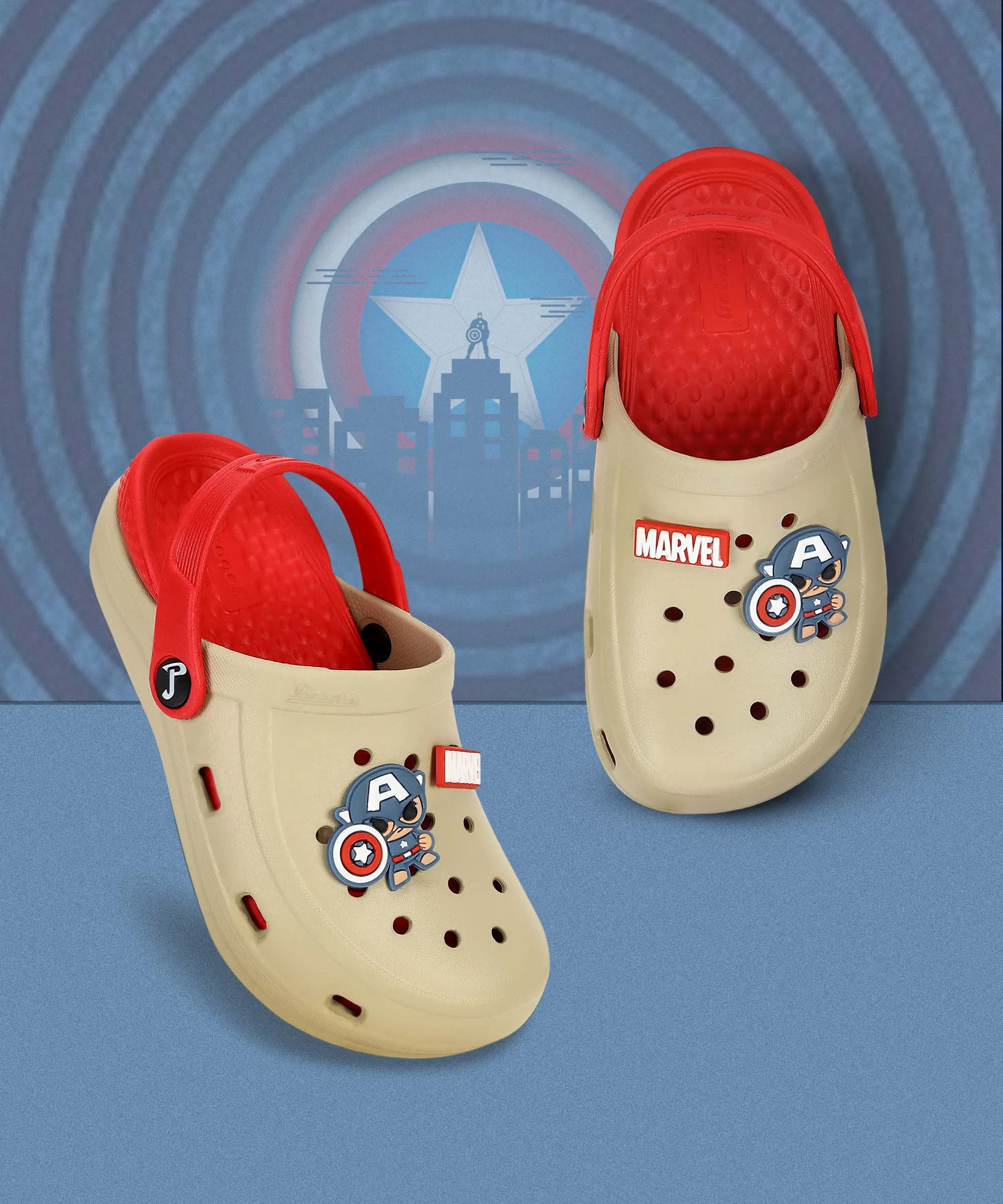 Marvel Captain America EVMK8013K Kids' Casual Clogs | Stylish Clogs for Kids with Durable Sole, Cushioned Foot Support & Sturdy Build | Ideal for Outdoor Use